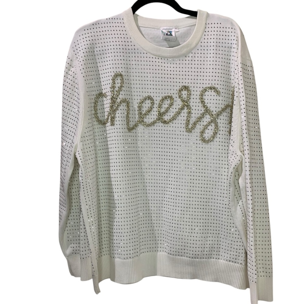 Queen of Sparkles - Rhinestone Cheers Sweater XXL